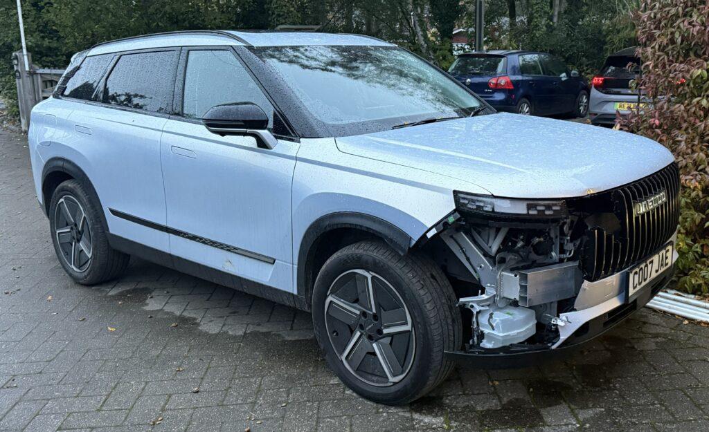new car with damage